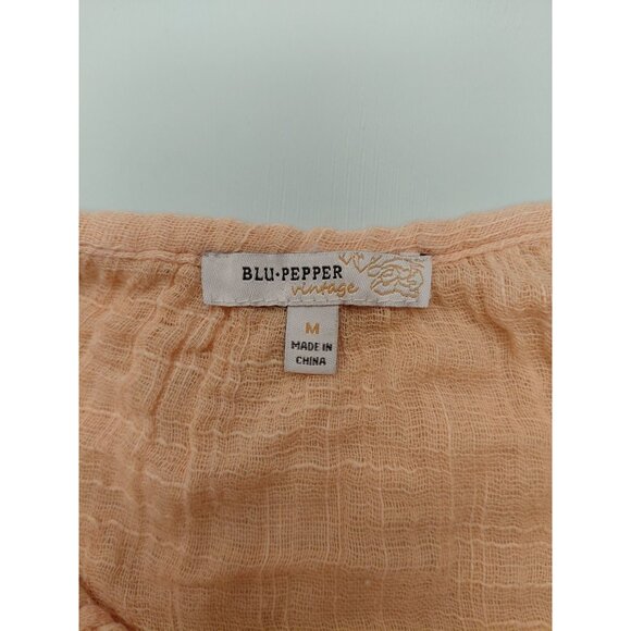 Blu-Pepper Vintage Off-Shoulder Peach Top M - Picture 2 of 7
